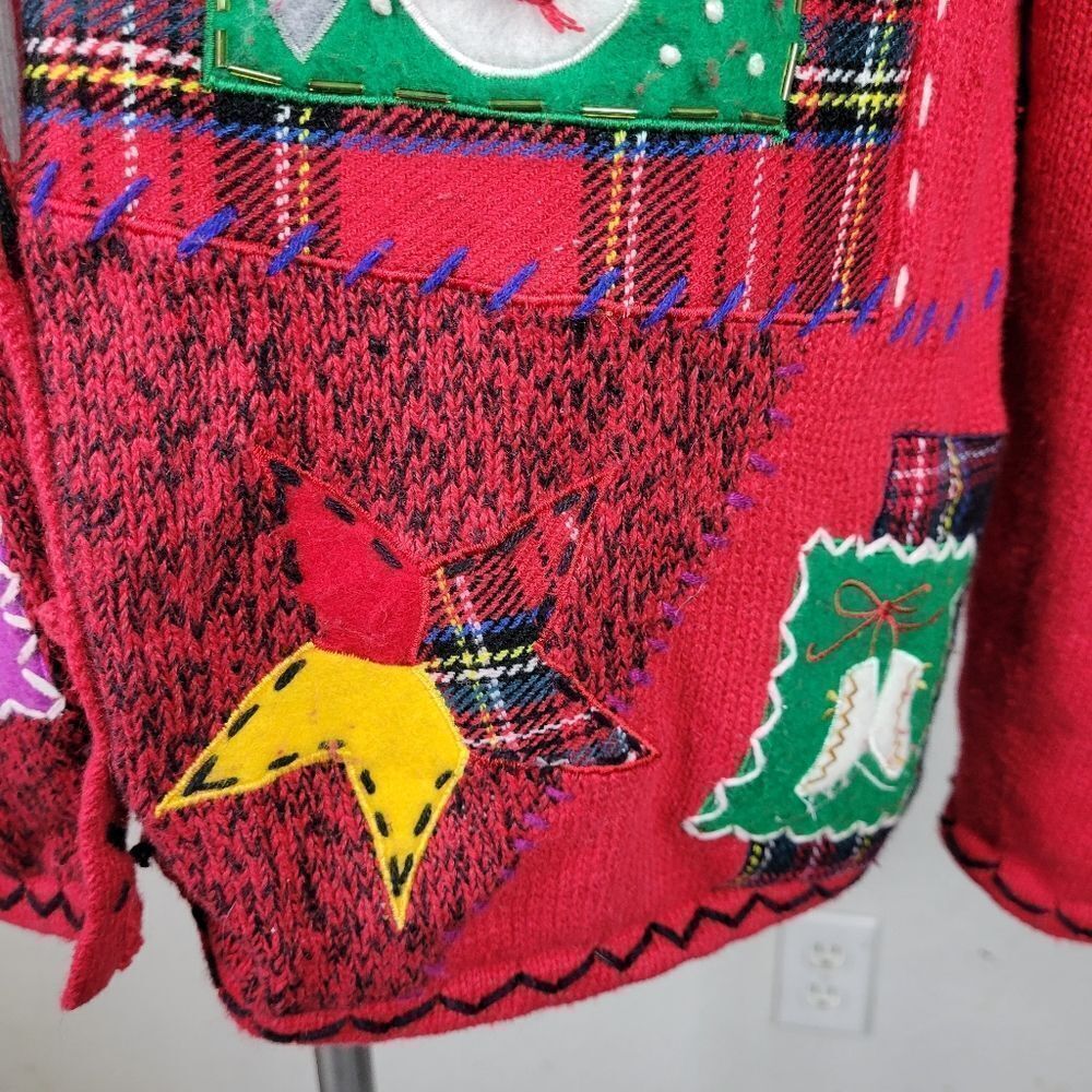 Designers Original Studios Joy Patchwork Snowmen Cardigan - Picture 10 of 12